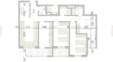Plan F4 - SB 104,3 m²