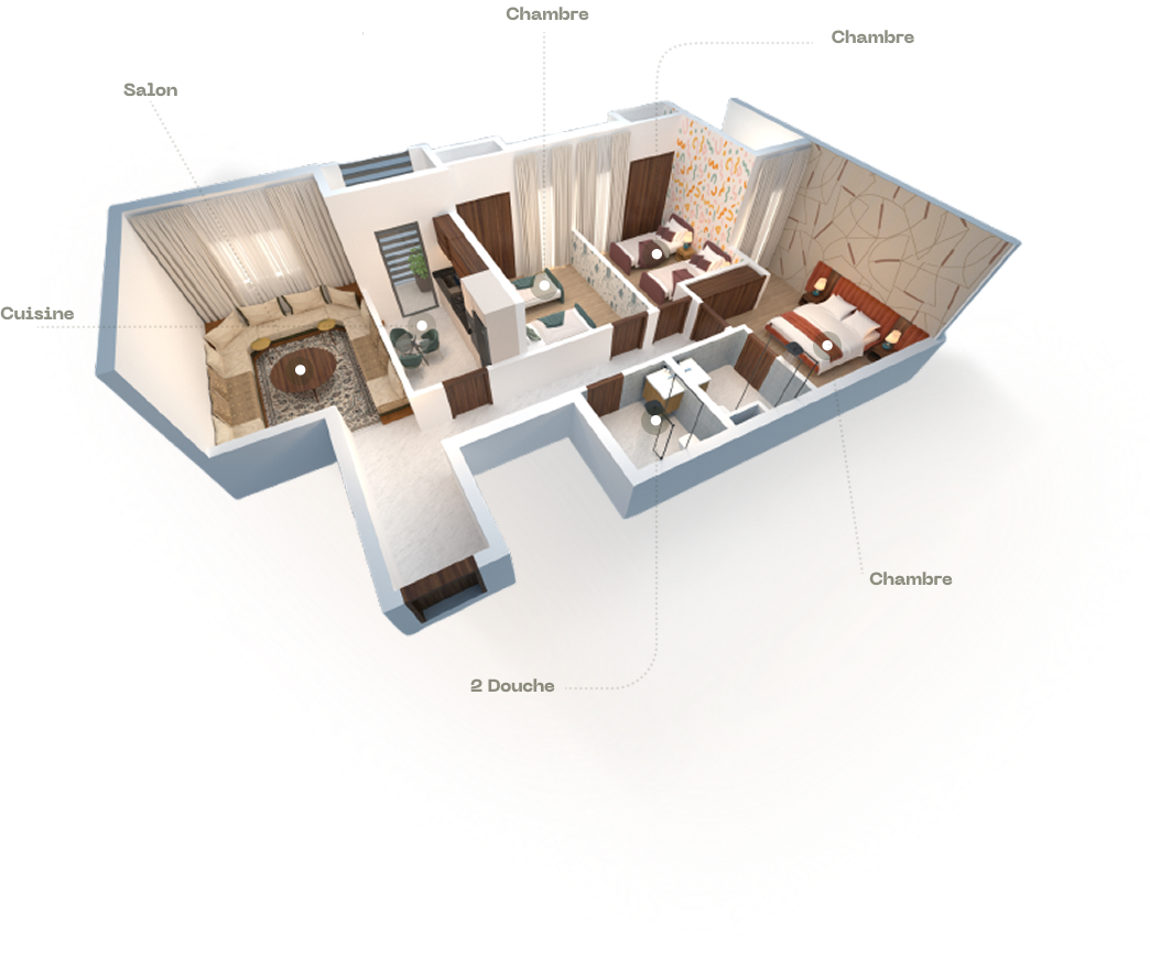 Plan Plateaux Bureaux 3D