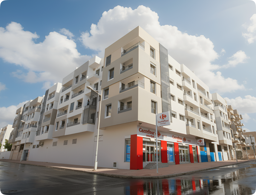 Vue extérieure du bâtiment résidentiel moderne